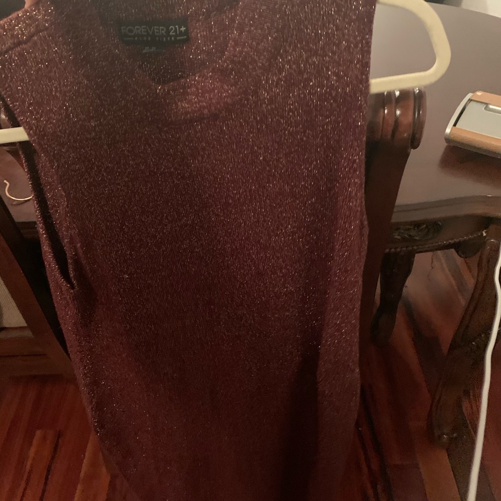 Forever 21 Burgundy iridescent knit dress😇